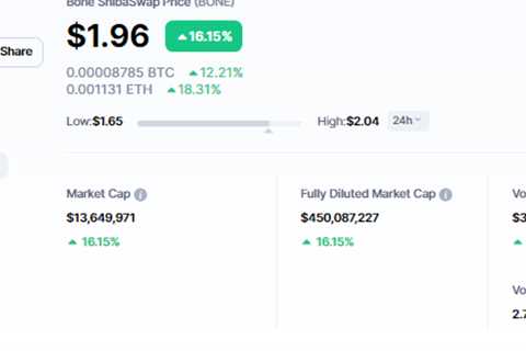 Shiba Inu's BONE Price Suddenly Spikes 20%, Trading Volumes Surge 255% - Shiba Inu Market News